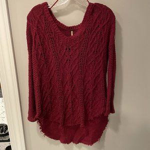 Free People Burgundy Sweater XSP